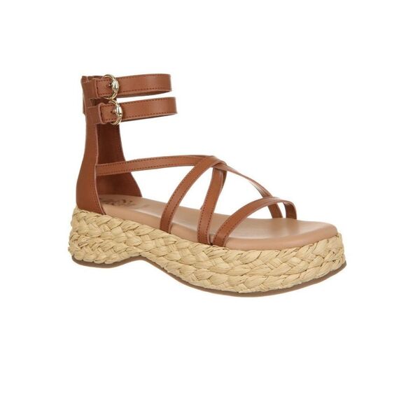 Sam & Libby Women's Iridessa Gladiator Espadrille Flatform tan Sandal 9 - Picture 2 of 7